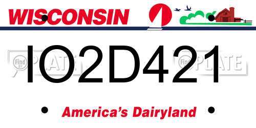 IO2D421 Wisconsin License Plate