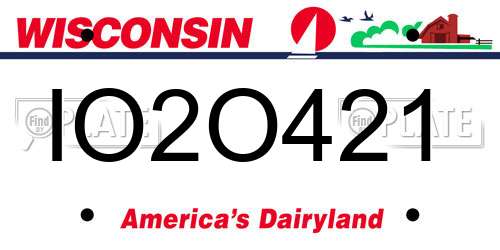 IO2O421 Wisconsin License Plate