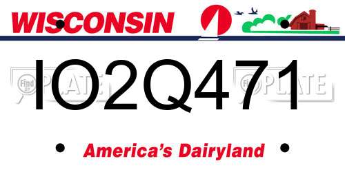IO2Q471 Wisconsin License Plate