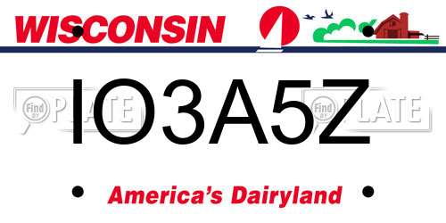 IO3A5Z Wisconsin License Plate