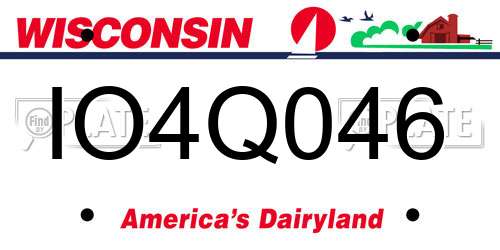 IO4Q046 Wisconsin License Plate