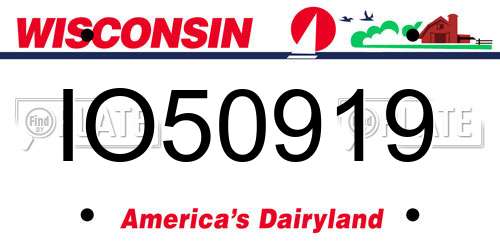 IO50919 Wisconsin License Plate