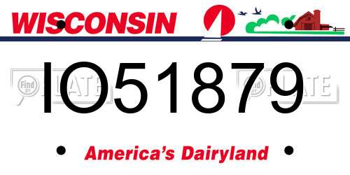 IO51879 Wisconsin License Plate