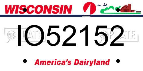 IO52152 Wisconsin License Plate