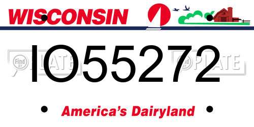 IO55272 Wisconsin License Plate