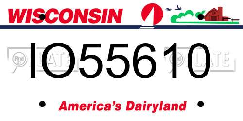 IO55610 Wisconsin License Plate