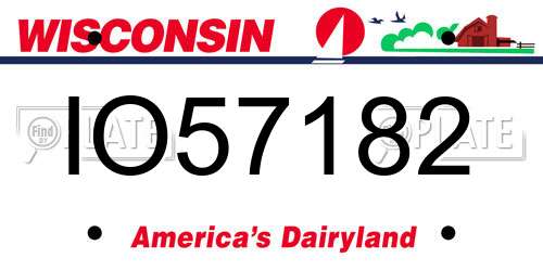 IO57182 Wisconsin License Plate