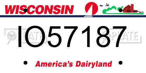 IO57187 Wisconsin License Plate