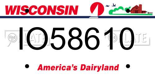 IO58610 Wisconsin License Plate