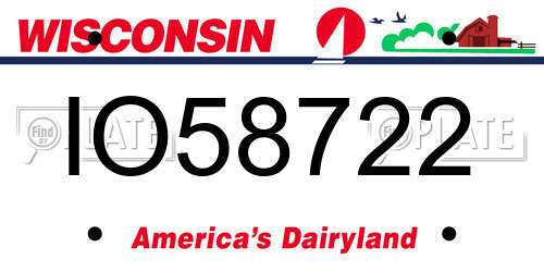 IO58722 Wisconsin License Plate
