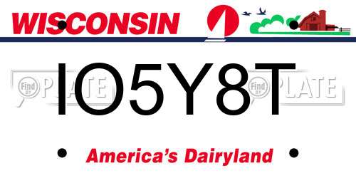 IO5Y8T Wisconsin License Plate