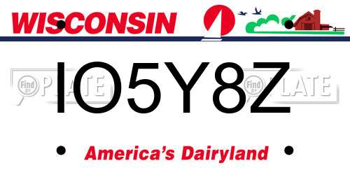 IO5Y8Z Wisconsin License Plate