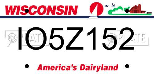 IO5Z152 Wisconsin License Plate