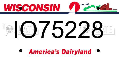 IO75228 Wisconsin License Plate