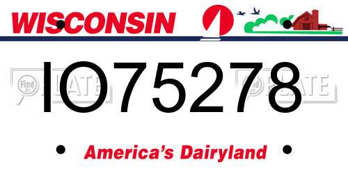 IO75278 Wisconsin License Plate
