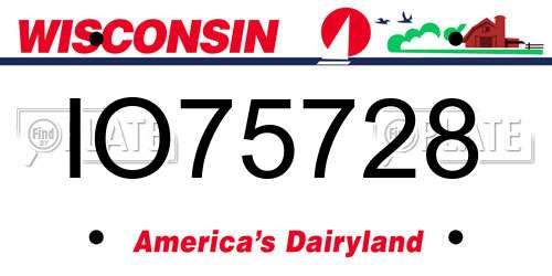 IO75728 Wisconsin License Plate