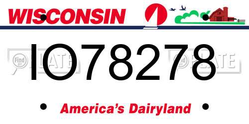 IO78278 Wisconsin License Plate