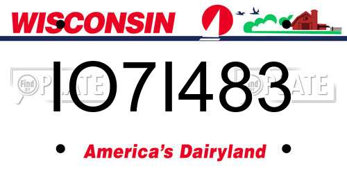 IO7I483 Wisconsin License Plate