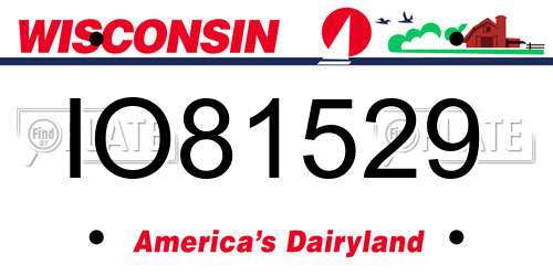IO81529 Wisconsin License Plate