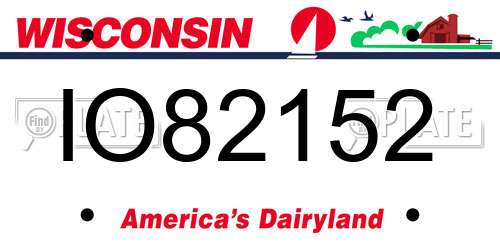 IO82152 Wisconsin License Plate