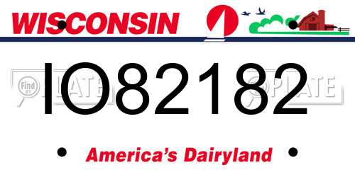 IO82182 Wisconsin License Plate