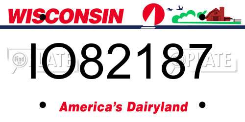 IO82187 Wisconsin License Plate