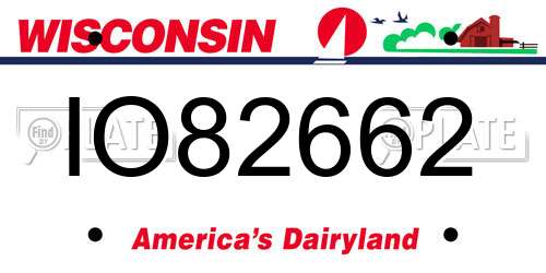 IO82662 Wisconsin License Plate