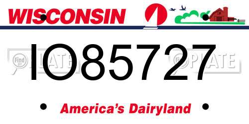 IO85727 Wisconsin License Plate