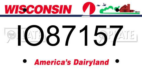 IO87157 Wisconsin License Plate