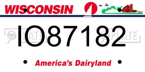 IO87182 Wisconsin License Plate