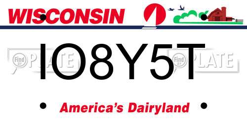 IO8Y5T Wisconsin License Plate