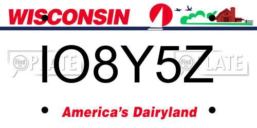IO8Y5Z Wisconsin License Plate