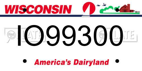 IO99300 Wisconsin License Plate