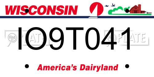 IO9T041 Wisconsin License Plate