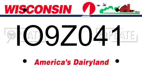 IO9Z041 Wisconsin License Plate