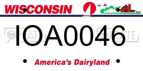 IOA0046 Wisconsin License Plate