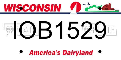 IOB1529 Wisconsin License Plate