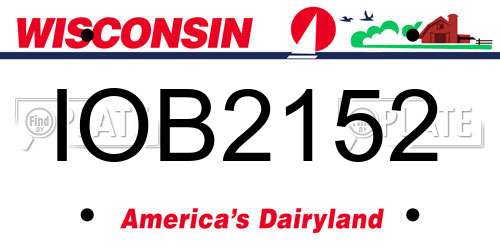 IOB2152 Wisconsin License Plate