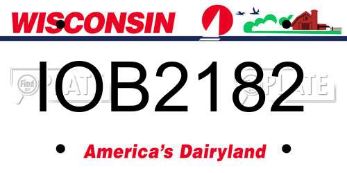 IOB2182 Wisconsin License Plate