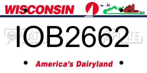 IOB2662 Wisconsin License Plate
