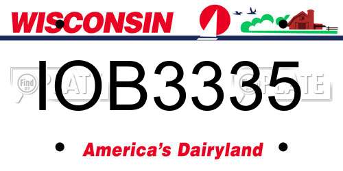 IOB3335 Wisconsin License Plate