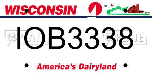 IOB3338 Wisconsin License Plate