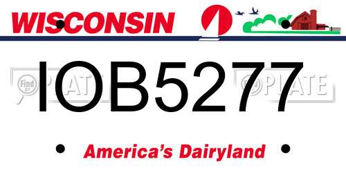 IOB5277 Wisconsin License Plate