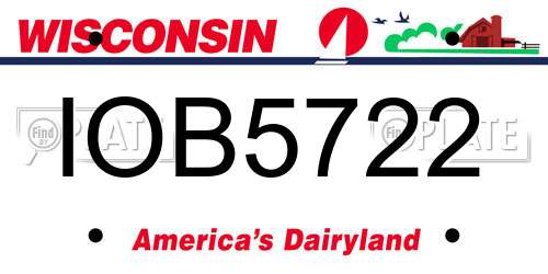 IOB5722 Wisconsin License Plate