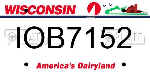 IOB7152 Wisconsin License Plate