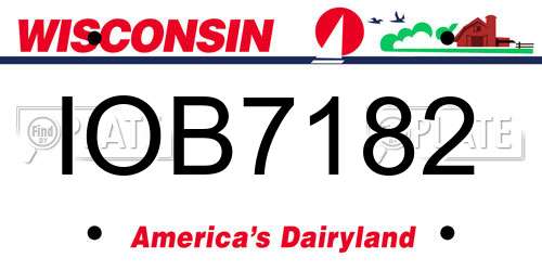 IOB7182 Wisconsin License Plate