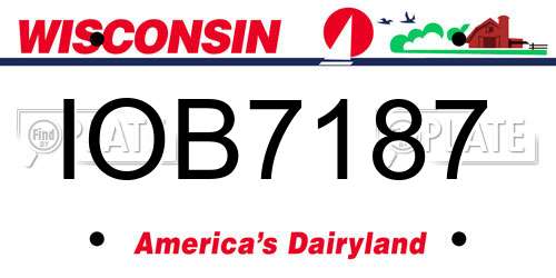 IOB7187 Wisconsin License Plate