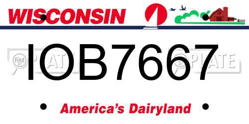 IOB7667 Wisconsin License Plate