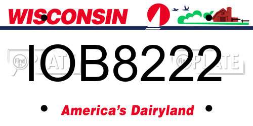 IOB8222 Wisconsin License Plate