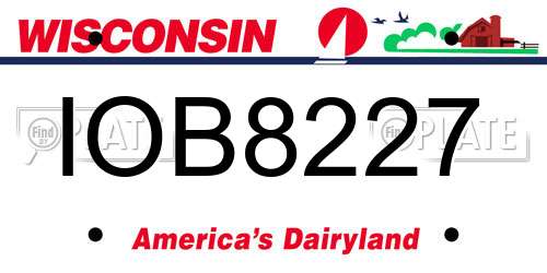IOB8227 Wisconsin License Plate